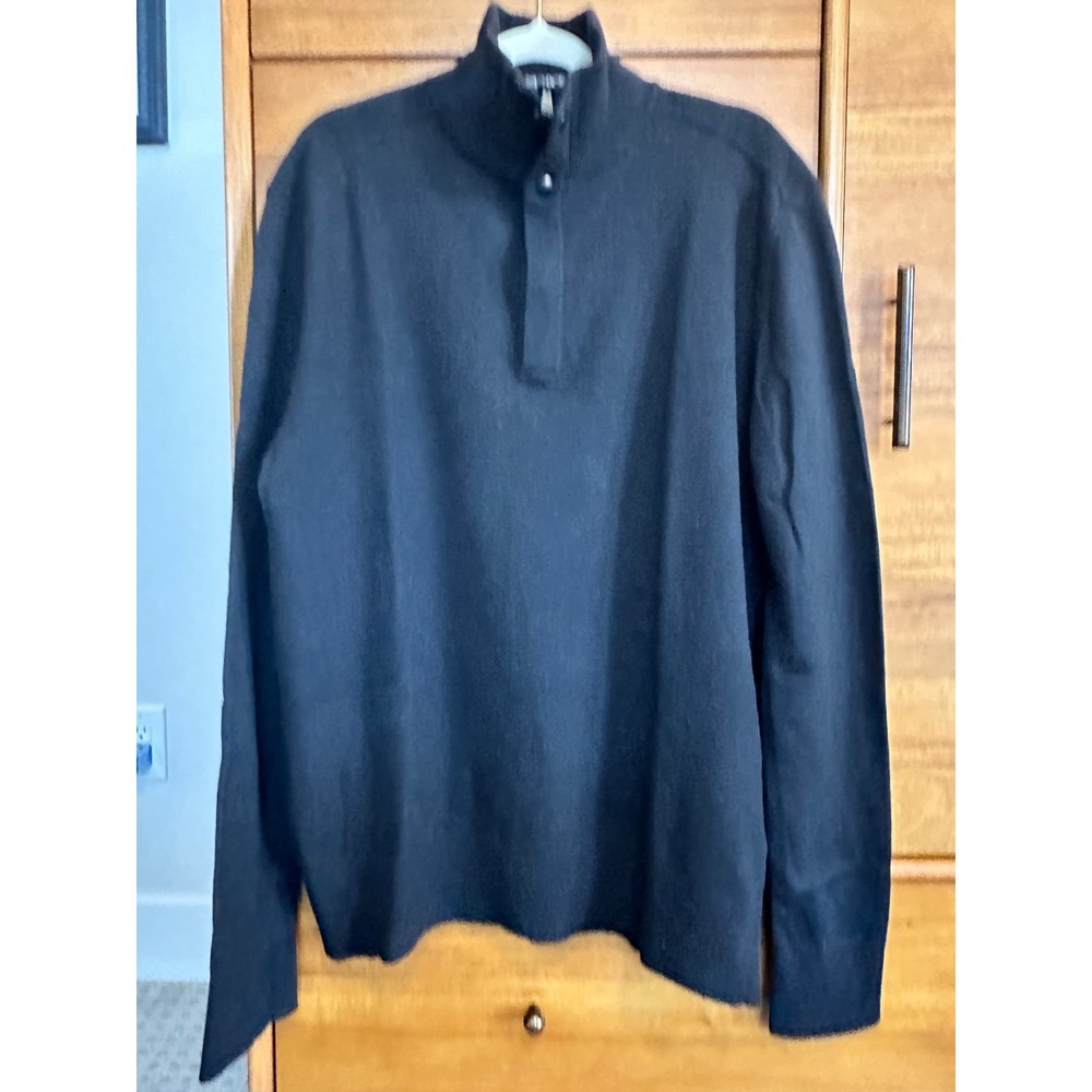 Banana Republic Quarter Zip Sweater Large Black Good